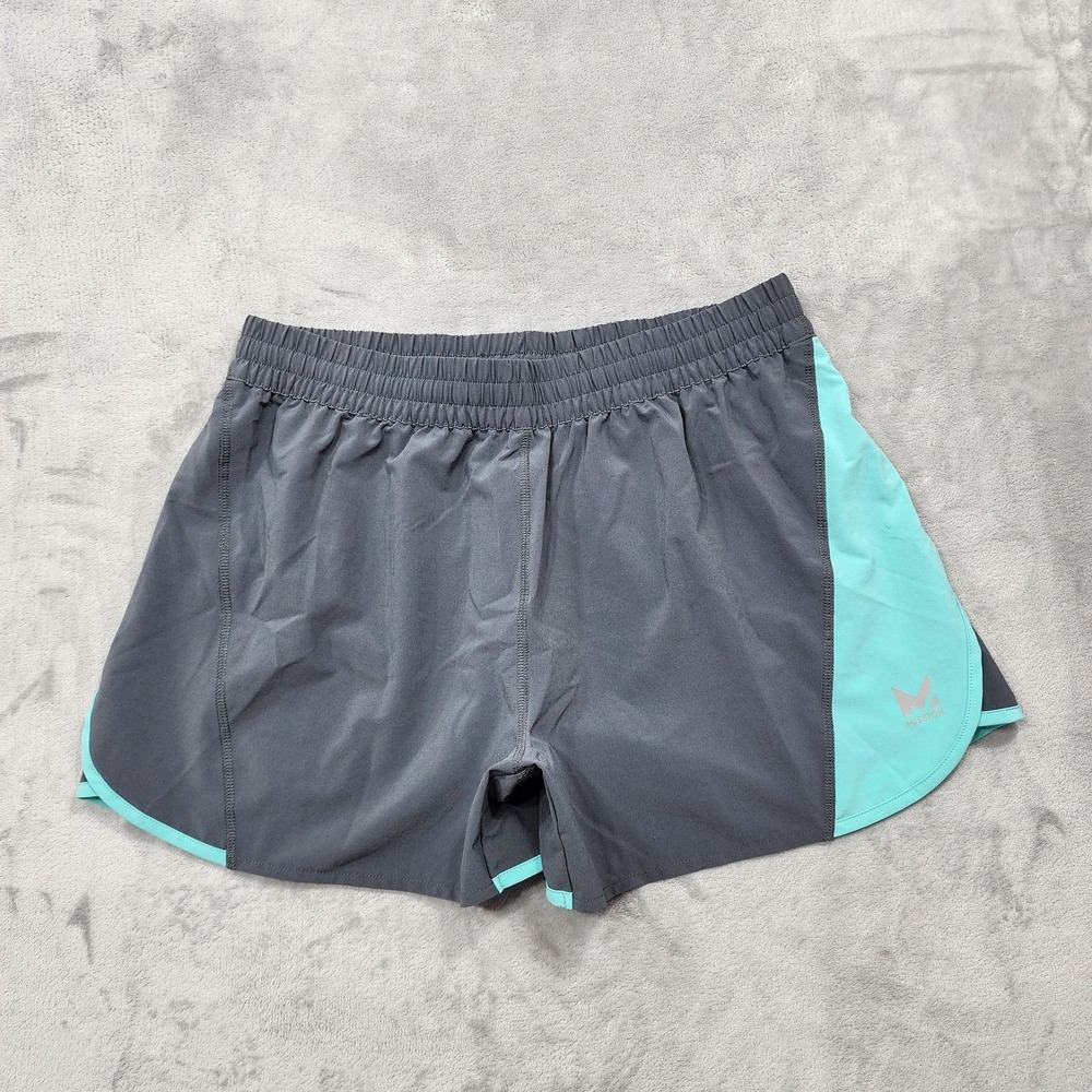 Mission Shorts Womens XL Gray Teal VaporActive 3" Running Athletic Quick Dry